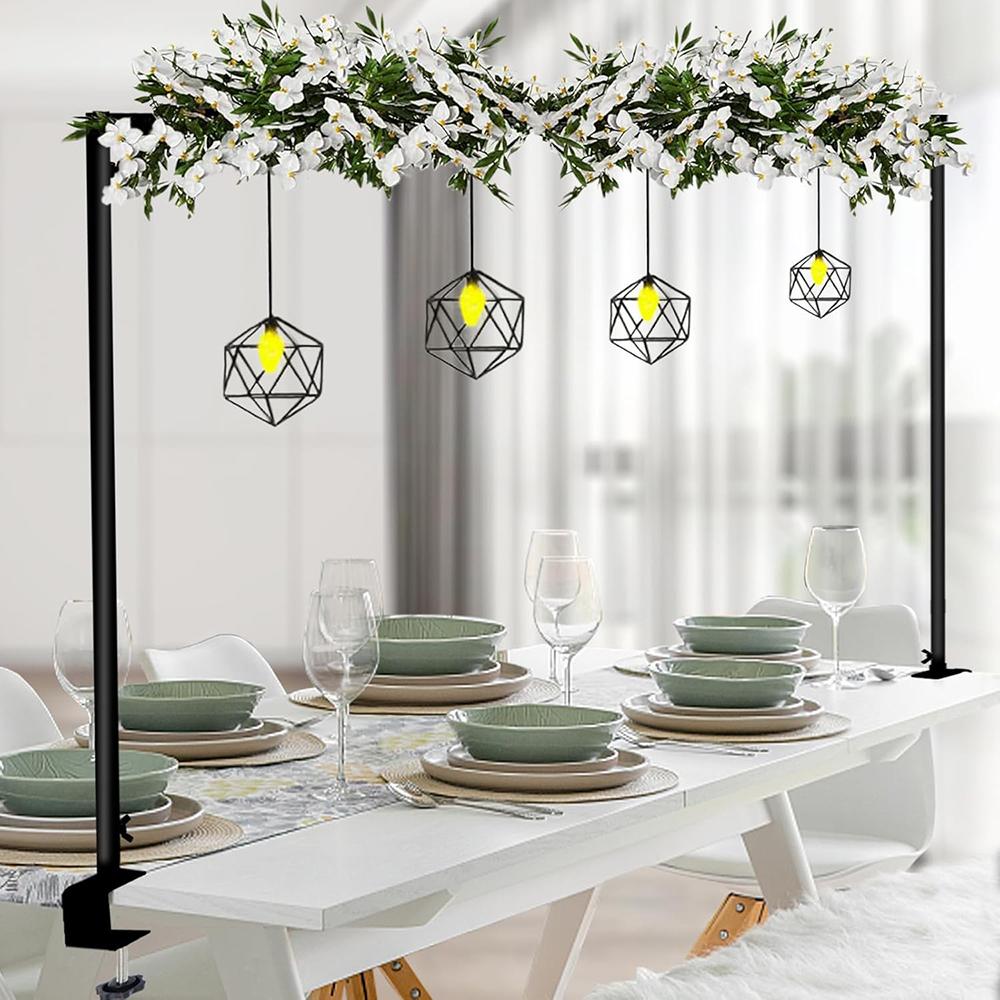Runtow Gold/Black Metal Adjustable Table Frame,Wedding Table Pole Bracket, Wedding Party Decoration Frame