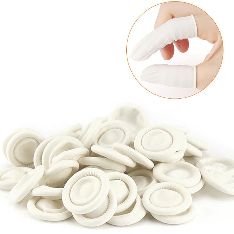 White Latex Anti-Slip Finger Cots for Beauty & Manicure Applications