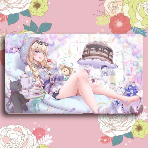 Senkou Draw Card Game Playmat, VSPO Emma Aizawa Anime Merchandise, Universal TCG Playmat with Storage Case, Anime Moe, No Card Frame (60cm x 35cm x 0.