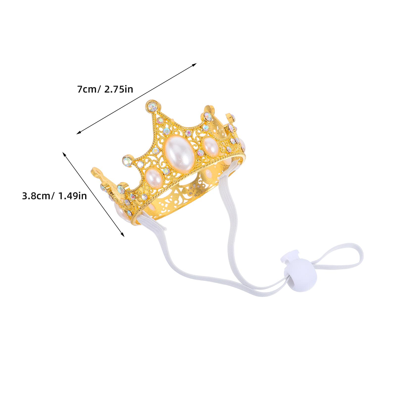 

Dog Wedding Crown Accessory Elegant Pet Birthday Hat for Large Small Dogs Party Celebrations Shiny Alloy Photo Ready Headband золотистий