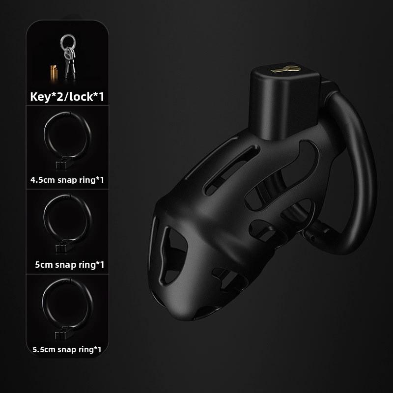 BDSM Male Penis Lock Chastity Cage with Lock 3 Rings Resin Virginity for Men Breathable Cock Ring Penis Restrain Adult Sex Toys