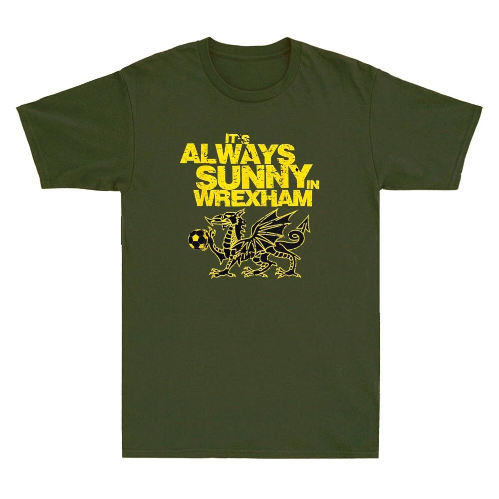 It s Always Sunny Wrexham Wales Funny Dragon Play Football Vintage Men s T-Shirt 2XL