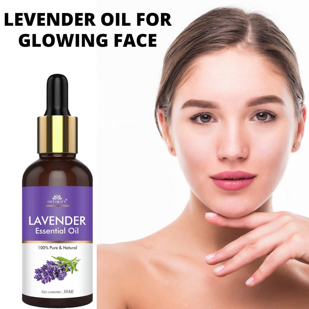 INTIMIFY Lavender Essential Oil for Hair Growth, Skin Care, Face & Aromatherapy For Men & Women 30 Ml (Pack of 1)