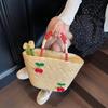 New Woven Women's Bag Handmade Grass Woven Handbag Fashion Embroidery Versatile Shoulder Bag Beach Bag KTB