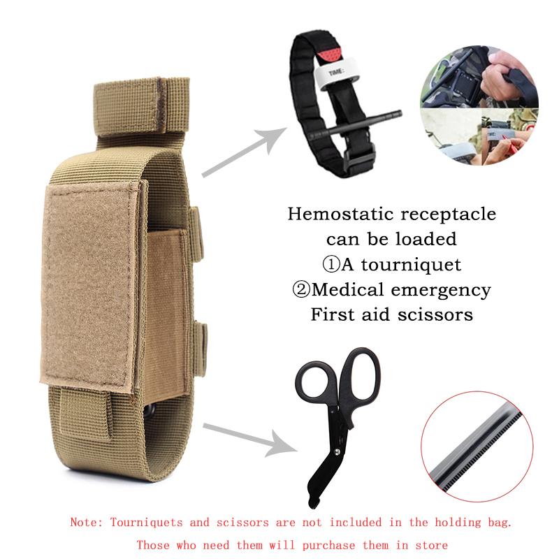 MOLLE Nylon Tourniquet Pouch Holder Trauma Shears EMT Storage Bag EDC Belt Pouch Flashlight Holster Medical Scissor Molle Pouch