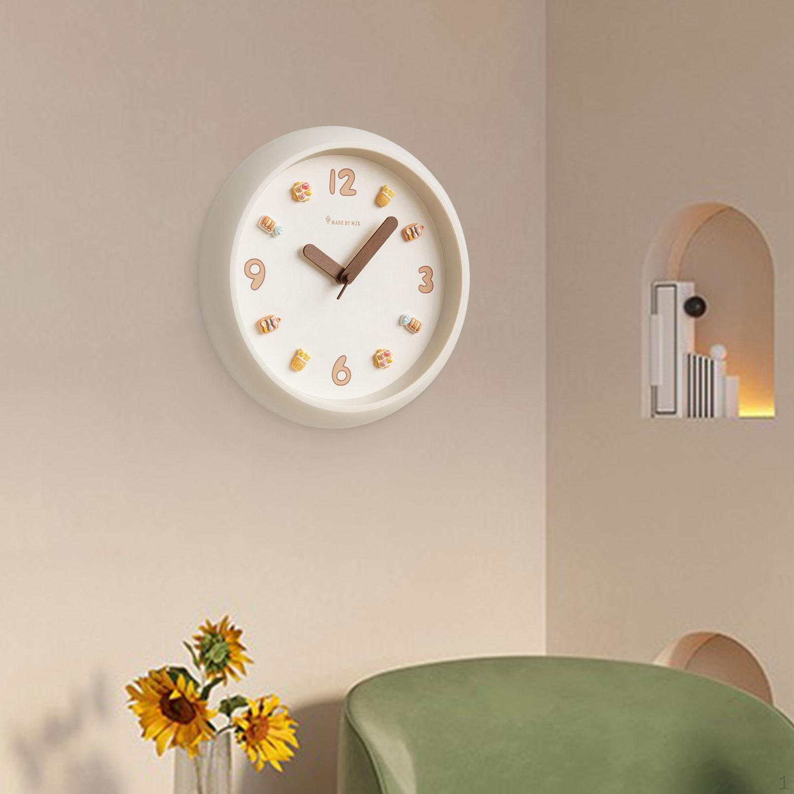 12 wall Clock Decorative Easy Read Modern Cute Compact Timepiece Wall Ornament for Farmhouse белый