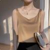 2025 Women's White Satin Camisole Tank Top: Elegant Back Design, Imitation Silk Summer Innerwear