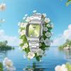 SHIKE MEI Wasserdichte Digitale Quarz-Herrenuhr mit Leuchtendem Stahlarmband und Kleinem Quadratischem Zifferblatt