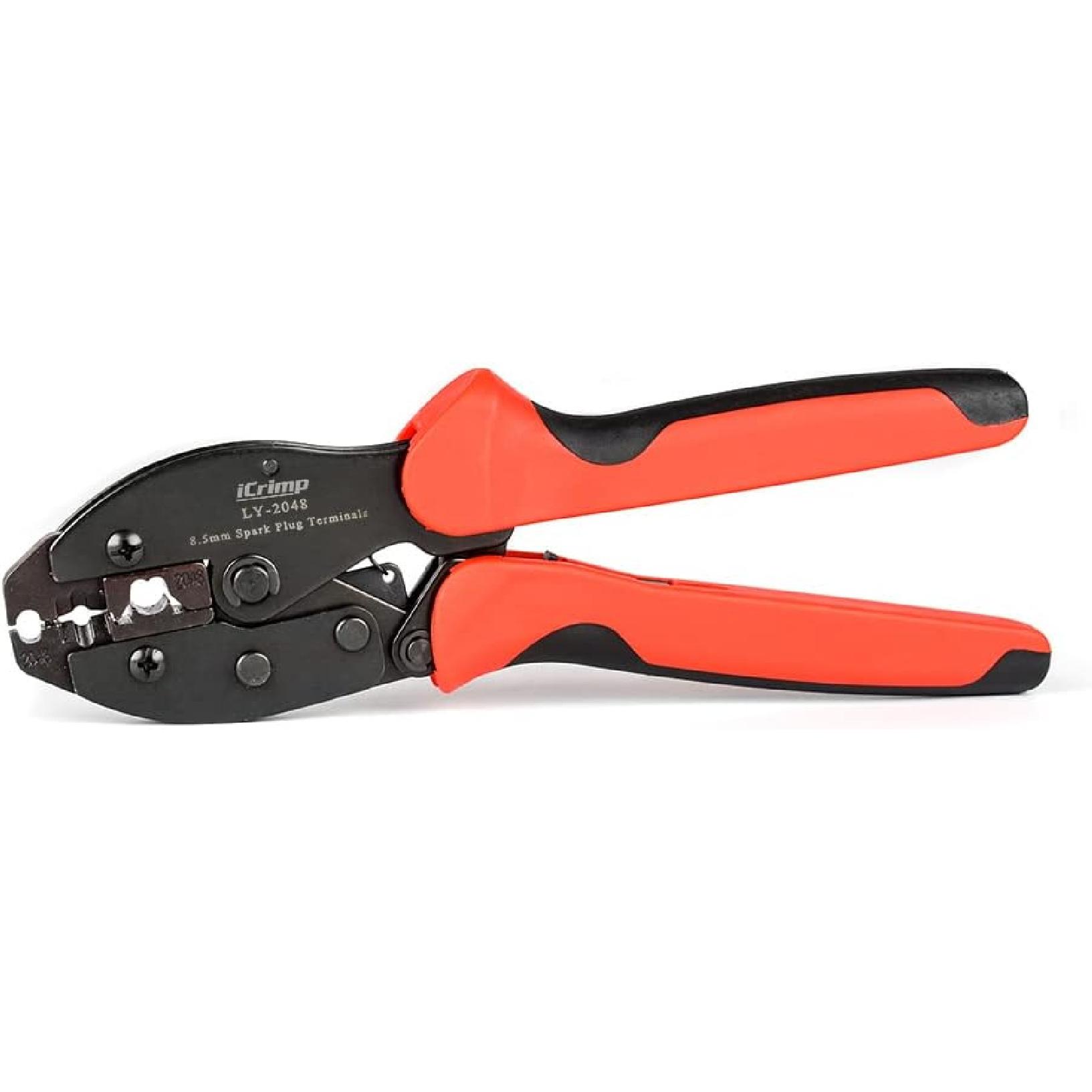iCrimp Spark Plug Wire Crimper, Ratchet Wire Crimping and Stripping Tool for Spark Plug Ignition Wire and Terminals Dia. 7.0-8.5mm