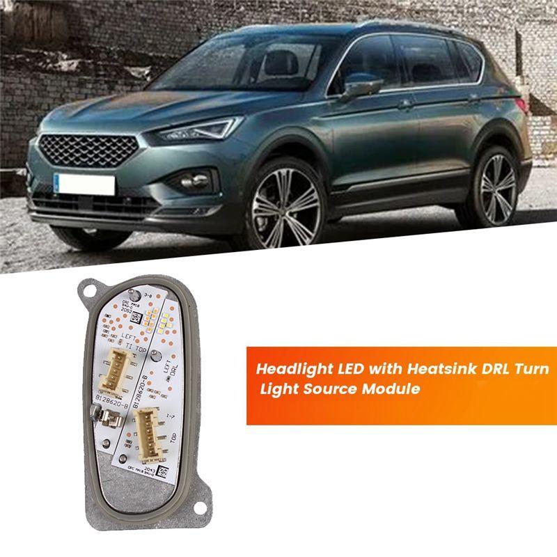 Für Seat Leon Tarraco 2019-2024 Scheinwerfer LED-Modul Tagfahrlicht mit Kühlkörper Blinker Modul 5FJ941475 5FJ941476