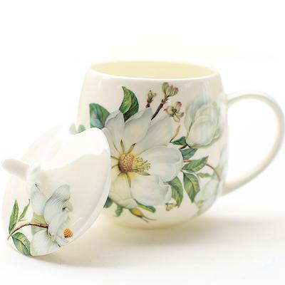 Kaffeetassen- und Löffelset aus Bone China, 400 ml, Luxus-Keramikbecher, hochwertiges Porzellan, Teetasse, Cafe-Party-Trinkgeschirr