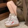 Spring Women Leather Wedge Platform Boots Hidden Heel Platform Shoes High Top Sneaker Casual Shoes for Woman Ankle Boot