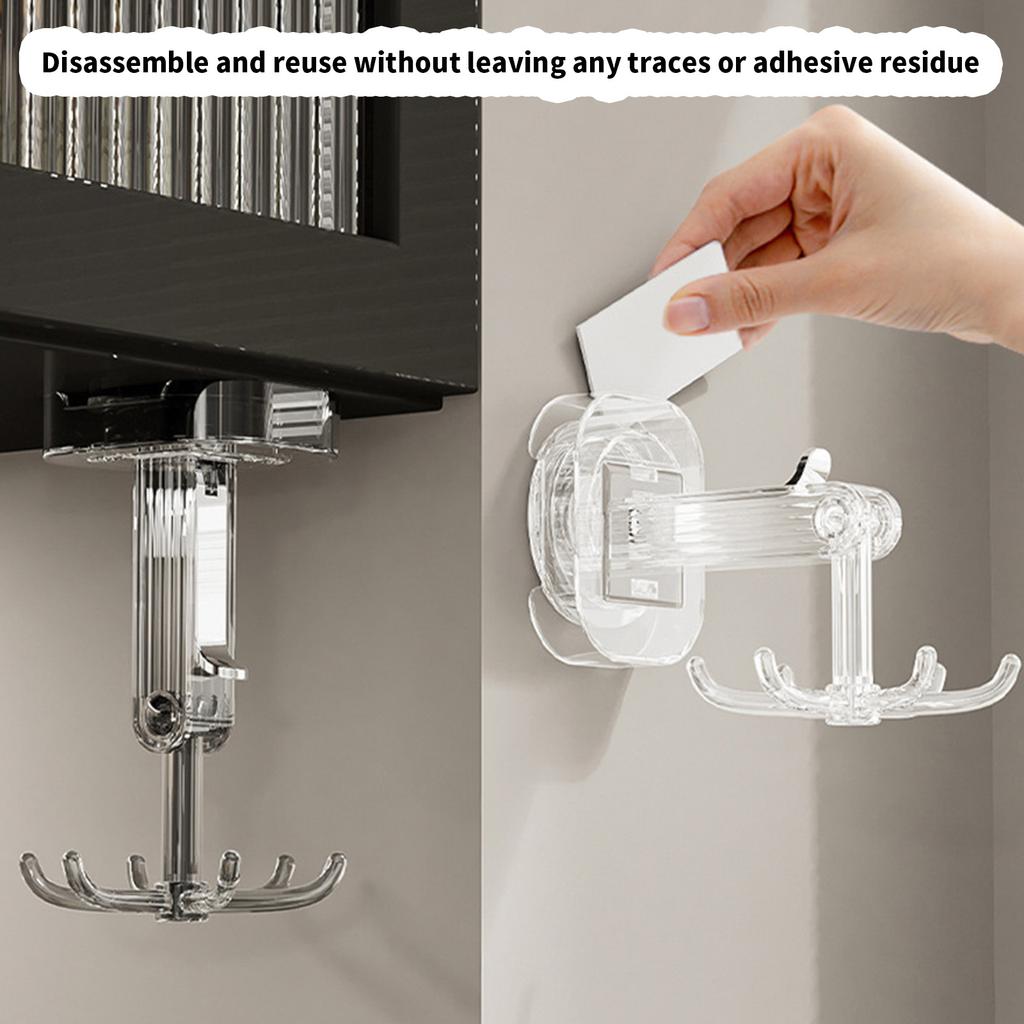 2 Pack Multifunctional 6 Claw Rotating Hook Suction Cups Swivel 360 Degree Hangers Wall Organizers Hanging Storage Rack