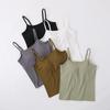 Women's White Slimming Strappy Padded Sports Bra with Stylish Back for Yoga