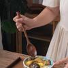 5 Pcs Natural Wooden Soup Spoon Set Food Grade Heat Resistant Ellipse Ladle for Home Kitchen Cooking Tableware