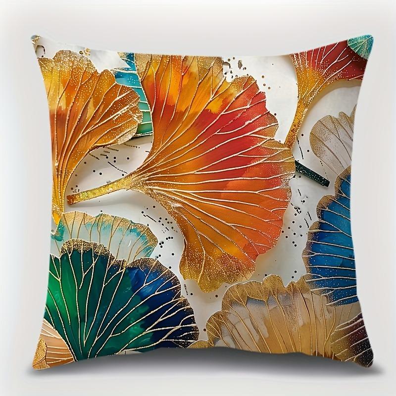 

Наволочка с принтом узора гинкго билоба, украшение для дома, комнаты, наволочка, чехол для подушки для гостиной, дивана, кресла 16x16in 40x40cm