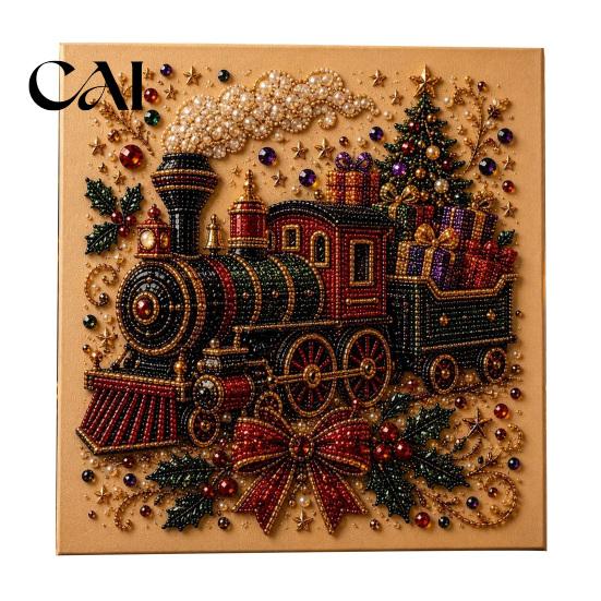 Beginner Friendly Faux Pearl Art Kit Xmas Painting Kit, Christmas 3D DIY Creative Winter Activities Holiday Craft Project for Adults, Festive