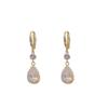 S925 Silver Teardrop Pearl Zircon Stud Earrings: Elegant Women's Fashion