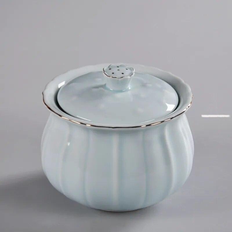 Chinese-style Ceramic Tea Cans with Lid Sealed Dried Fruit Snack Storage Boxes Kitchen Supplies