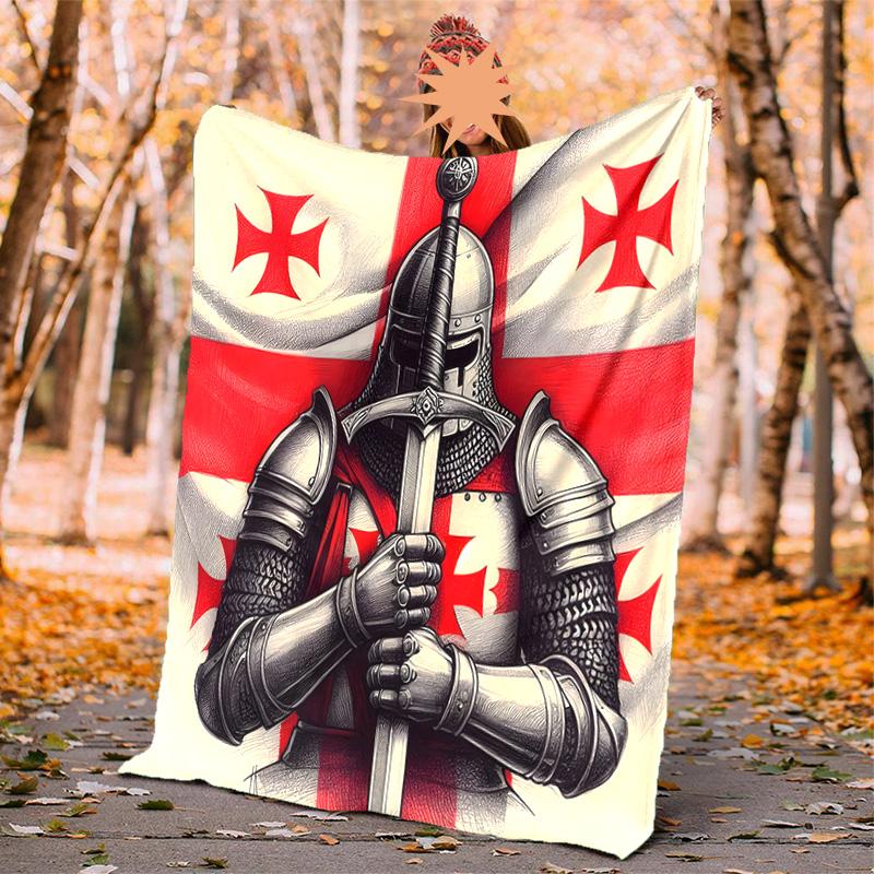Kreuzritter Ritter Flanell Decke Weich Warm Ganzjahres Überwurf, Design für Camping, Autoreise, Wandern Sofa, Bett, Büro Perfektes Geschenk für Partys