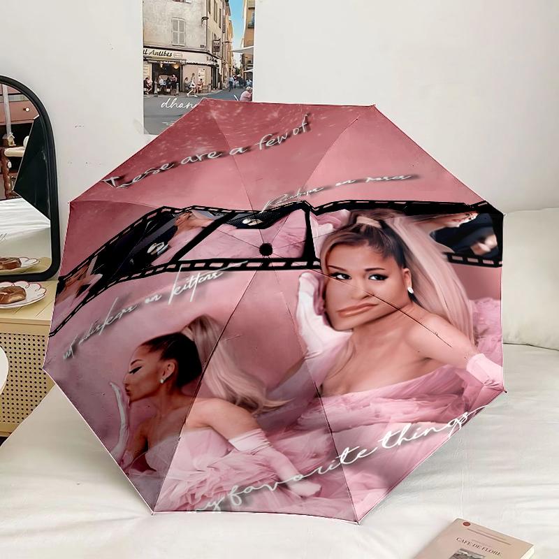 Music Pop Ariana Fashion Umbrella 8-Frame for Travel, Camping, Casual Lightweight Portable Umbrella, Essential for Every Family Holidays Birthday Gift