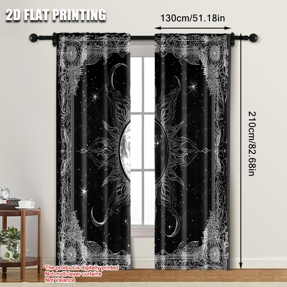 2pcs   Contemporary Curtains  plane printing Bohemian Exotic Machine Washable Fabric (without rod) Versatile All Perfect for