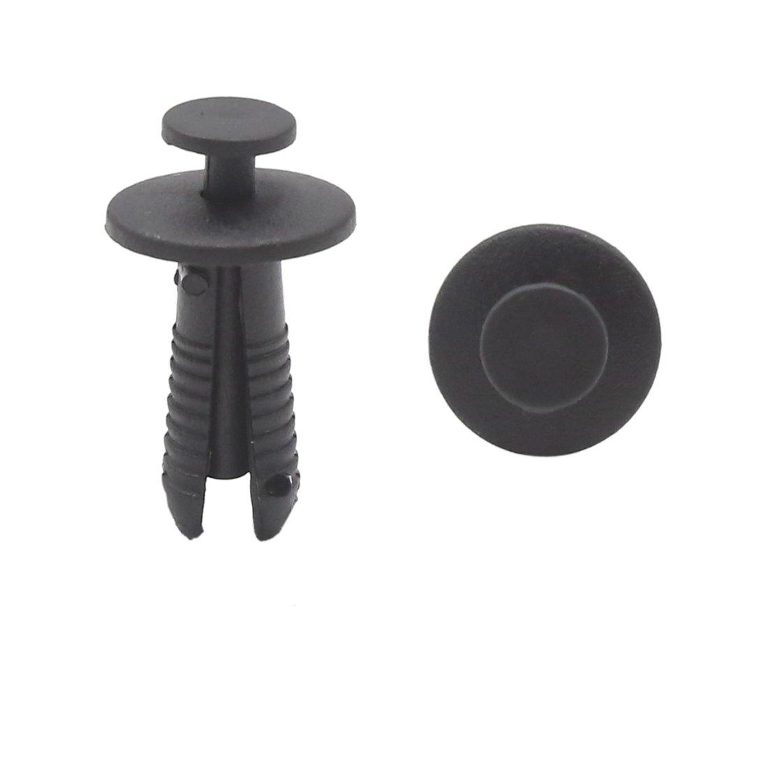 uxcell Plastic Rivets 6mm Hole Diameter Black Bumper Fender Automotive 15x23mm чёрный