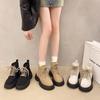 Thick-soled Martin Boots for Women's 2025 New Spring and Autumn British Style Retro Round Head Thick Heel Foreign Style Versatile Lace-up Sho