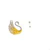 Swan Goose Resin Bird Figurine with Metal Shaped Sculpture Creative Nordic Abstract Ornament for