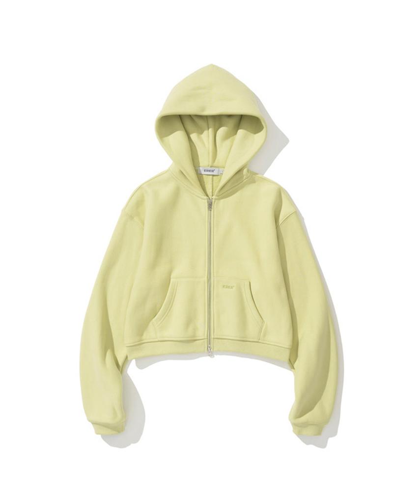 Erer Oversized Sweat Hoodie Zip-Up Yellow