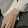 LUCKY Round Brand Chain Double-layer Bracelet Silver Simple Design Sense Niche Trend Female Girlfriend Lucky Bracelet