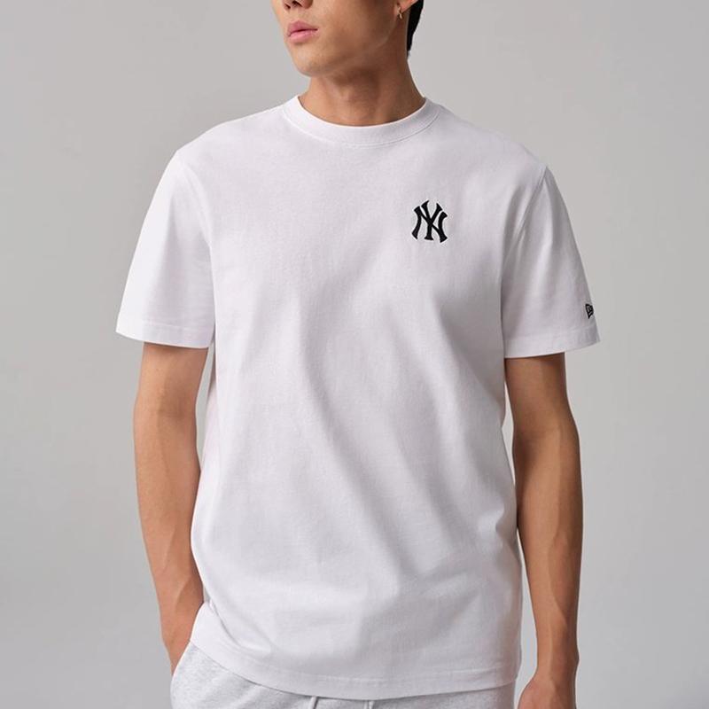 New Era New York Yankees Embroidered Loose Fit Short Sleeve T-Shirt Unisex tops White 14148861