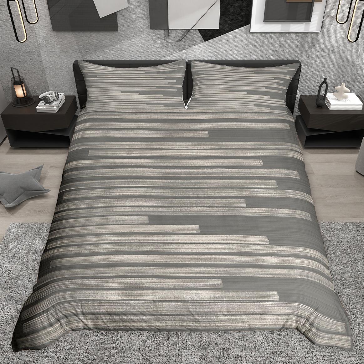 

Comforter Homewish Vintage Geometric Stripe Grunge Theme Bedding Set Retro Lodge Cabin Comforter Set Comforter (quilt)-EU Single(135*200cm)3pcs