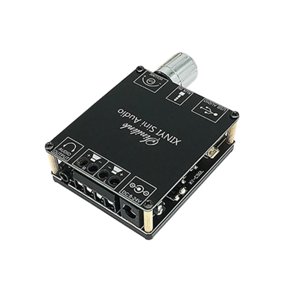 2*50W Bluetooth 5.0 Power Amplifier Class D Audio 10W~200W HiFi Stereo Wireless Music Player Mini USB Sound Card App Digital AMP