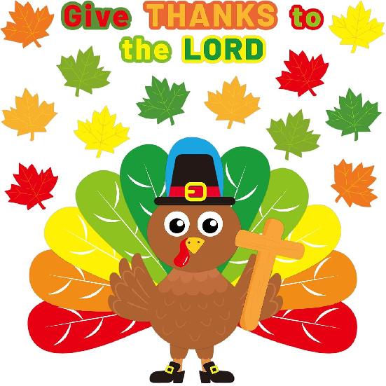 Turkey Bulletin Board Decoration Give Thanks to The Lord Cutouts Religious Thanksgiving Turkey Cutouts for Fall Christian Faith Classroom Sunday