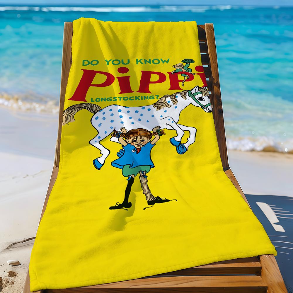 P-Pippi L-Langstrumpf Handtuch Für Schwimmen Yoga Fitnessstudio Schnelltrocknend Weich und hautfreundlich Strandtücher Ganzjahres