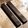 Pèse-papier pour calligraphie en bois de Catalpa noir: Ornement de bureau créatif et règle avec design sculpté