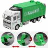Colorful Diecast Garbage Truck Toy With Trash Bin For Kids Boys Xmas Gift
