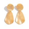 INS Folded Water Drop Pendant Earrings Irregular Geometric Hammered Surface Earring Set