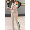Casual Sports Suit for Women, Spring Letter Print, Stylish, Versatile, Slim Sweatshirt and Trousers Two-piece Set