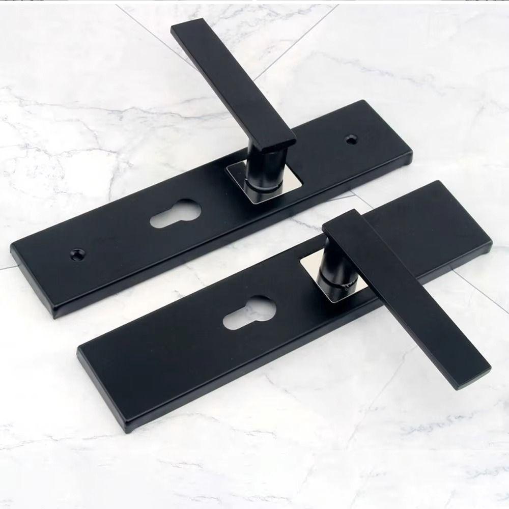 Silent Door Handle Lock Keys Set Square Bedroom Door Lock  Interior Exterior Doors
