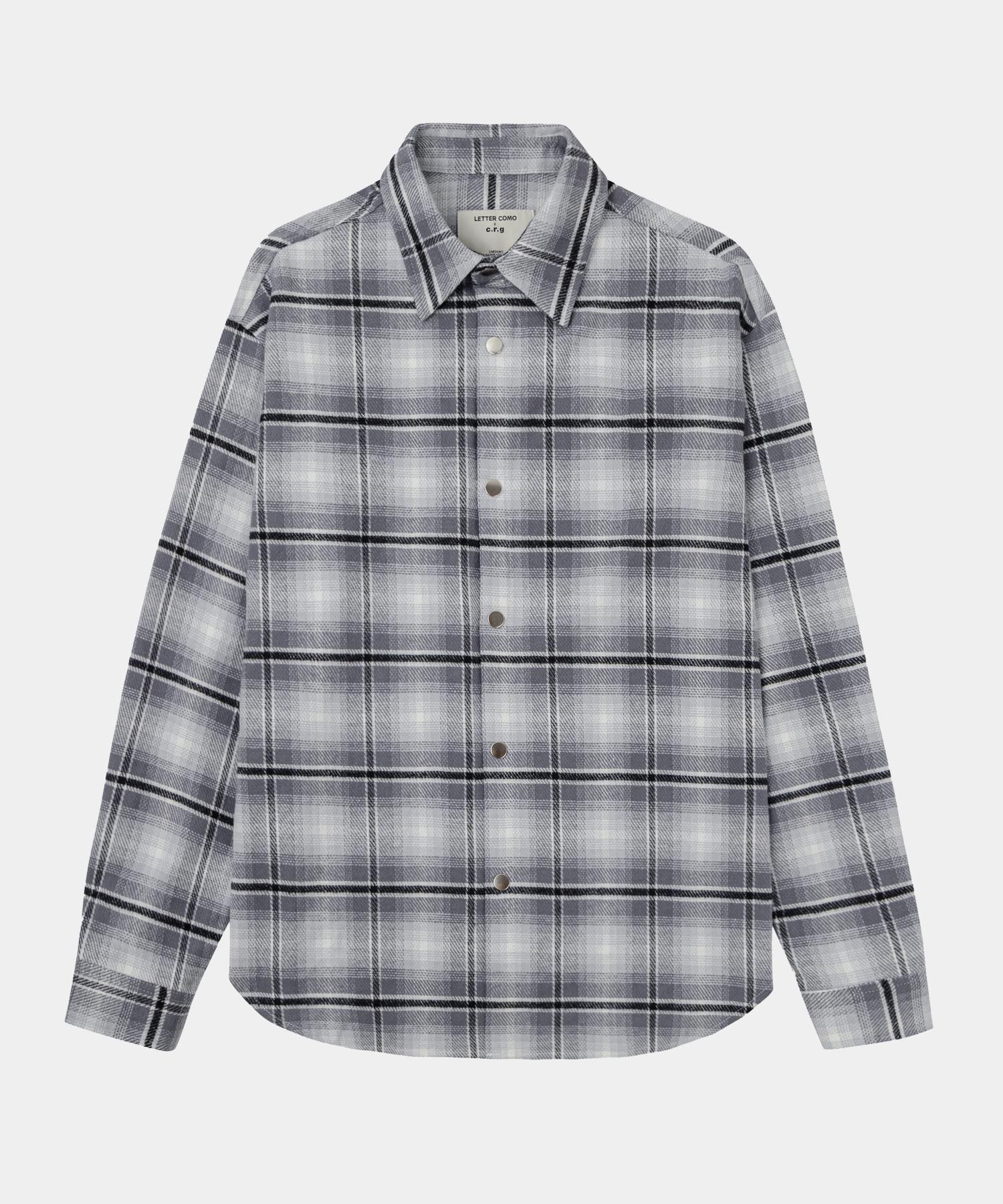 Retour Como Heavy Oversized Check Shirt Jacket Gray Gray/M