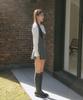HYBERNAT Pleated Skirt Slim Vest Dress Gray