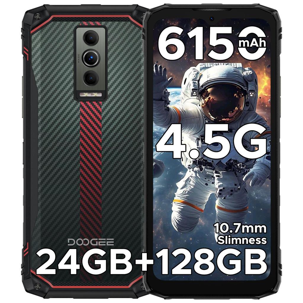 DOOGEE Blade 10 Energy Rugged Smartphone, 6150mAh Battery Android 15 Phone with 24GB RAM+128GB ROM, 6.56 inch 90Hz