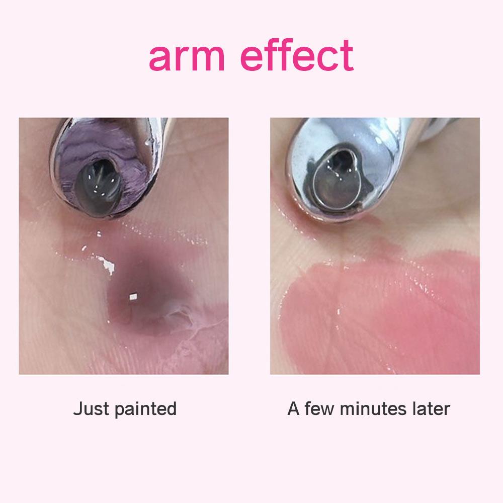 HERORANGE Balsamo per labbra che cambia colore, magico balsamo per labbra che cambia colore, idratante a lunga durata con testina massaggiante in metallo