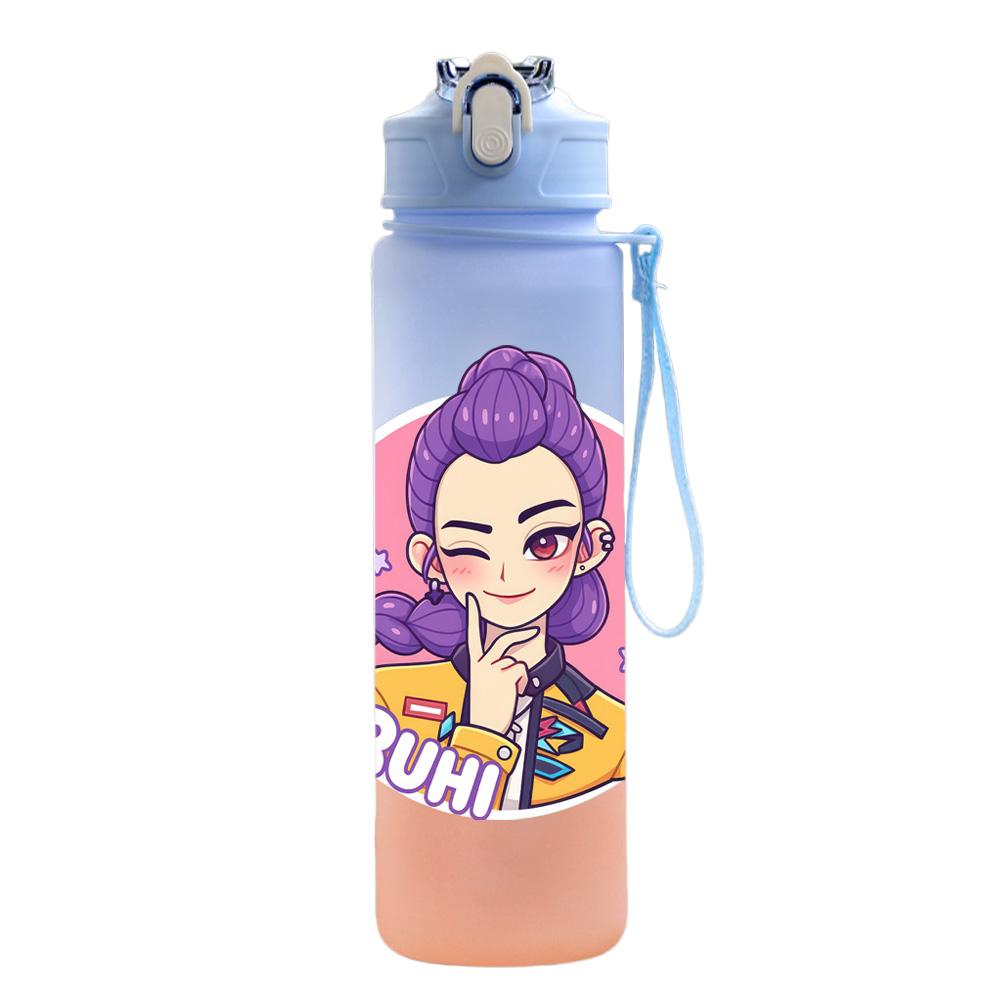 Бутылка для воды 750 мл с принтом K-Pop Demon Hunters, большая емкость, чашка для питья, портативная, для занятий спортом на открытом воздухе, чашка для воды, детский подарок