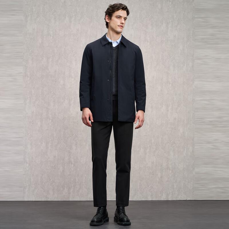 EMZ Men's Siberian Goose Down Business Casual Trench Coat