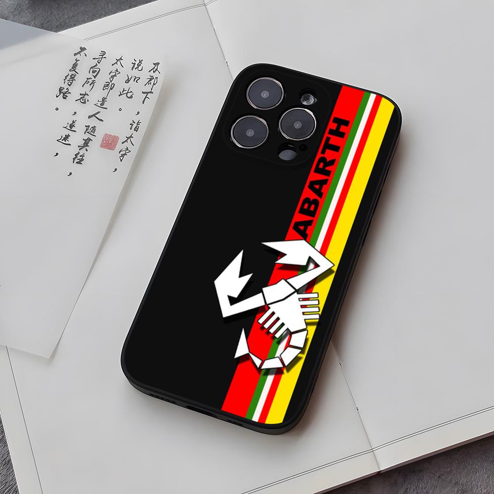ABARTH Italia Funda para Teléfono de Coche para iphone 14 13 16 11 15ProMax 12 Pro Max Mini Xr Xs X 7 Plus Fundas