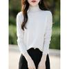 Autumn and winter new semi-turtleneck rhombus women's long-sleeved knitted sweater loose and thin pullover sweater with base