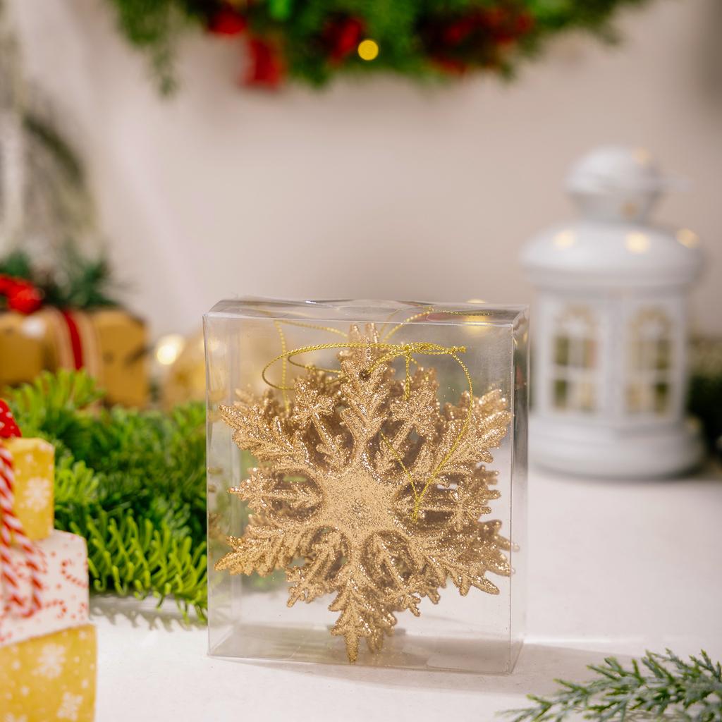 (6pcs Set) 12x10.5cm Christmas Snowflake PVC Colorful Diverse New Year's Holiday Party Xmas Tree Pendant DIY Natale Noel Kerst
